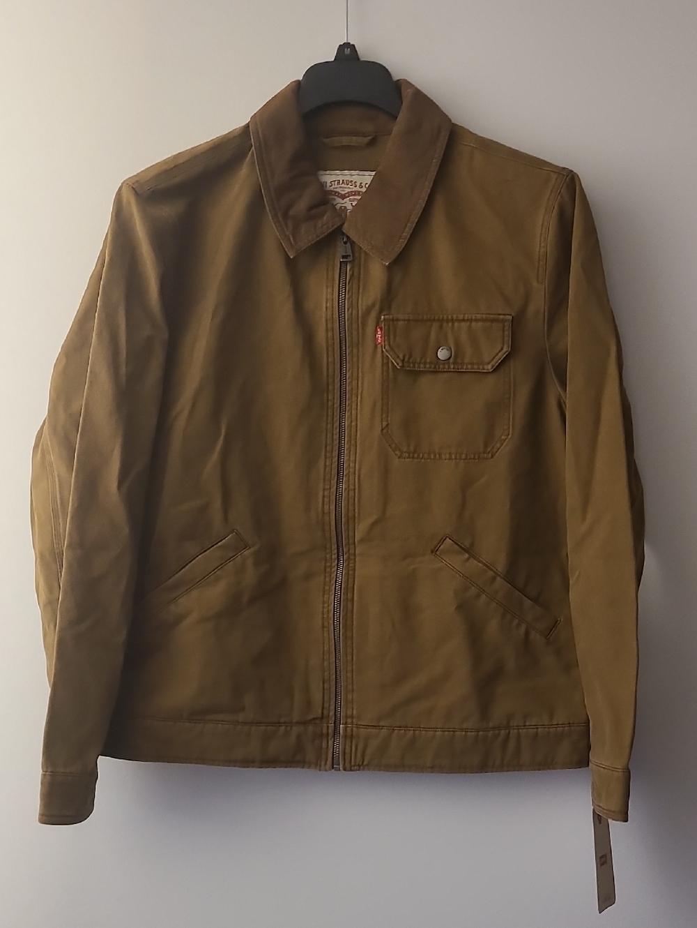Levi's Men's Tan Canvas Zip Work Jacket Mens Size Medium